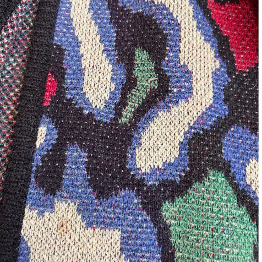 VNTG Falcon Italian Design, Multicolored, Wool, Thick, One Button Cardigan- L/XL - Picture 6 of 11